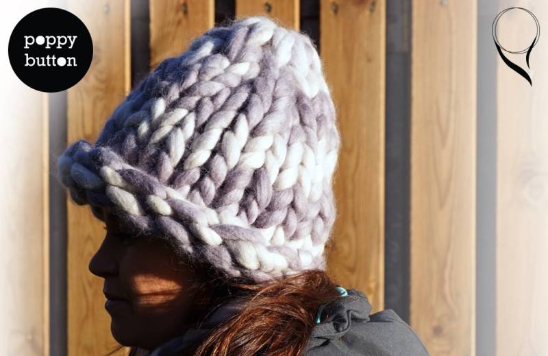 Weihnachtsgeschenke Made in Norway, Herbst Winter Weiche Super Groben Stricken Wolle Hell Grau Mütze, Hut | Be00001 von poppybutton