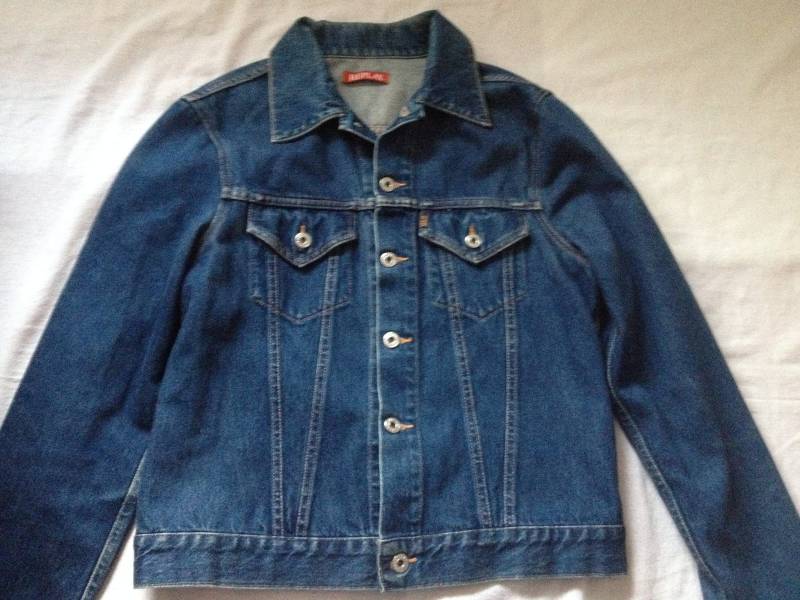 Replay Jeans Vintage Trucker Jacke Blau Denim Größe Medium - Mit Hoher Taille Designed von popularworn