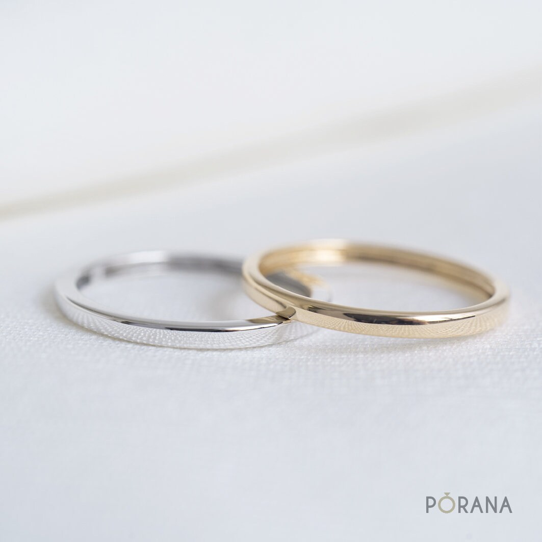 1.7 Mm 14K Gold Stapelring - Schlichter Ehering von porana
