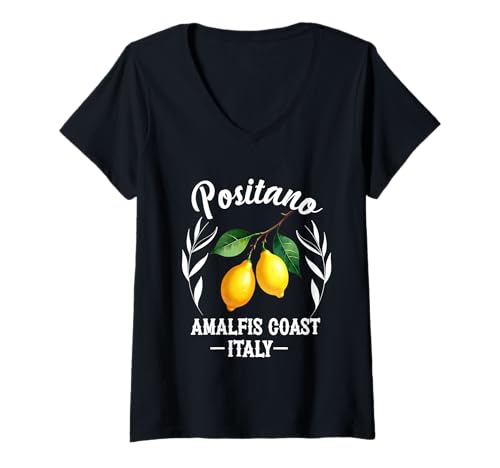 Damen Positano, Italien, Souvenirs, Zitronen, italienische Amalfiküste T-Shirt mit V-Ausschnitt Damen Positano, Italien, Souvenirs, Zitronen, italienische Amalfiküste T-Shirt mit V-Ausschnitt von positano italy souvenirs Italian