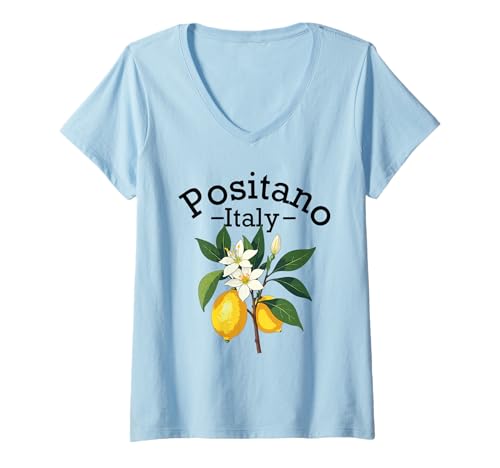 Damen Positano, Italien, Souvenirs, Zitronen, italienische Amalfiküste T-Shirt mit V-Ausschnitt Damen Positano, Italien, Souvenirs, Zitronen, italienische Amalfiküste T-Shirt mit V-Ausschnitt von positano italy souvenirs Italian