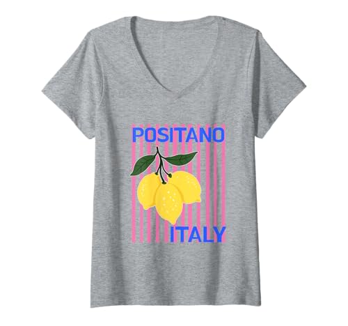 Damen Positano, Italien, Souvenirs, Zitronen, italienische Amalfiküste T-Shirt mit V-Ausschnitt Damen Positano, Italien, Souvenirs, Zitronen, italienische Amalfiküste T-Shirt mit V-Ausschnitt von positano italy souvenirs Italian
