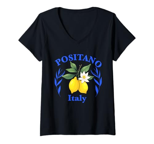 Damen Positano, Italien, Souvenirs, Zitronen, italienische Amalfiküste T-Shirt mit V-Ausschnitt Damen Positano, Italien, Souvenirs, Zitronen, italienische Amalfiküste T-Shirt mit V-Ausschnitt von positano italy souvenirs Italian