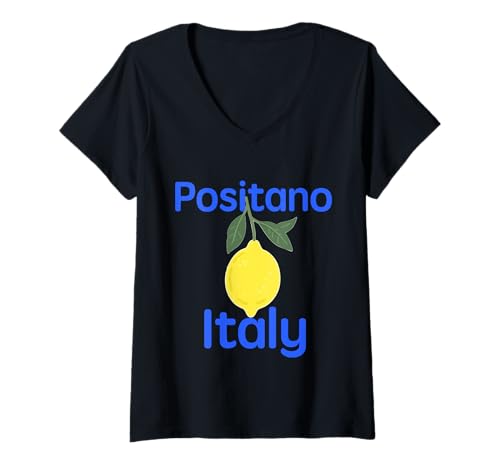 Damen Positano, Italien, Souvenirs, Zitronen, italienische Amalfiküste T-Shirt mit V-Ausschnitt Damen Positano, Italien, Souvenirs, Zitronen, italienische Amalfiküste T-Shirt mit V-Ausschnitt von positano italy souvenirs Italian