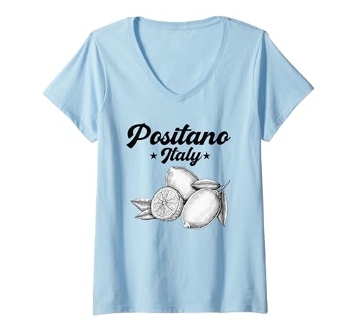 Damen Positano, Italien, Souvenirs, Zitronen, italienische Amalfiküste T-Shirt mit V-Ausschnitt Damen Positano, Italien, Souvenirs, Zitronen, italienische Amalfiküste T-Shirt mit V-Ausschnitt von positano italy souvenirs Italian