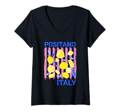 Damen Positano, Italien, Souvenirs, Zitronen, italienische Amalfiküste T-Shirt mit V-Ausschnitt Damen Positano, Italien, Souvenirs, Zitronen, italienische Amalfiküste T-Shirt mit V-Ausschnitt von positano italy souvenirs Italian