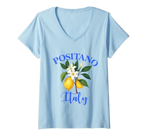 Damen Positano, Italien, Souvenirs, Zitronen, italienische Amalfiküste T-Shirt mit V-Ausschnitt Damen Positano, Italien, Souvenirs, Zitronen, italienische Amalfiküste T-Shirt mit V-Ausschnitt von positano italy souvenirs Italian