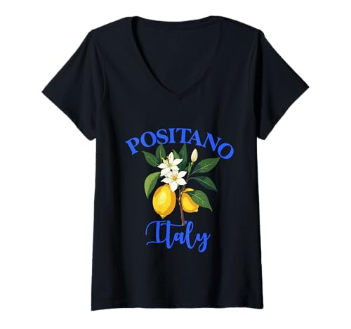 Damen Positano, Italien, Souvenirs, Zitronen, italienische Amalfiküste T-Shirt mit V-Ausschnitt Damen Positano, Italien, Souvenirs, Zitronen, italienische Amalfiküste T-Shirt mit V-Ausschnitt von positano italy souvenirs Italian