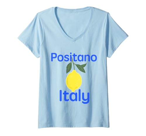 Damen Positano, Italien, Souvenirs, Zitronen, italienische Amalfiküste T-Shirt mit V-Ausschnitt Damen Positano, Italien, Souvenirs, Zitronen, italienische Amalfiküste T-Shirt mit V-Ausschnitt von positano italy souvenirs Italian