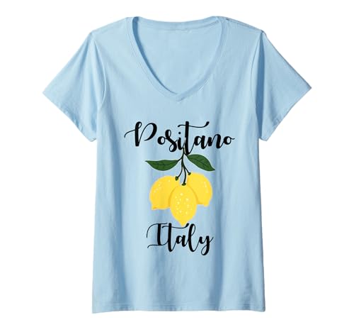Damen Positano, Italien, Souvenirs, Zitronen, italienische Amalfiküste T-Shirt mit V-Ausschnitt Damen Positano, Italien, Souvenirs, Zitronen, italienische Amalfiküste T-Shirt mit V-Ausschnitt von positano italy souvenirs Italian