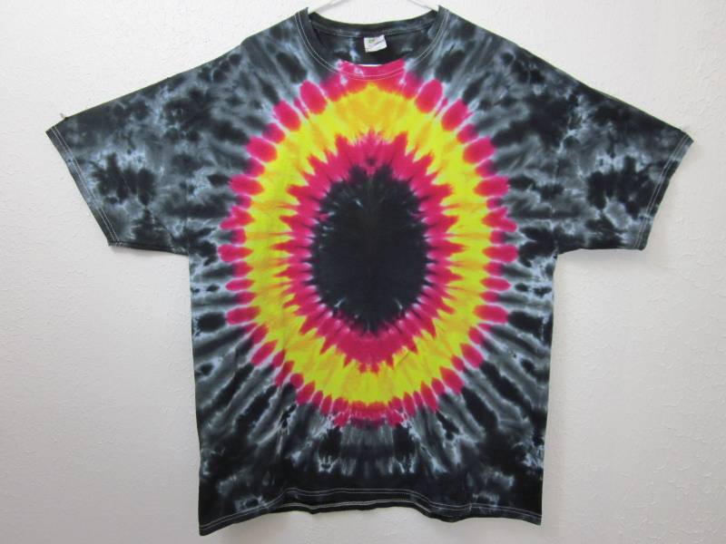 Krawatte Farbstoff Unisex Größe 2xl Schwarz Rot Gelb Schneiden von possumhillfiberworks