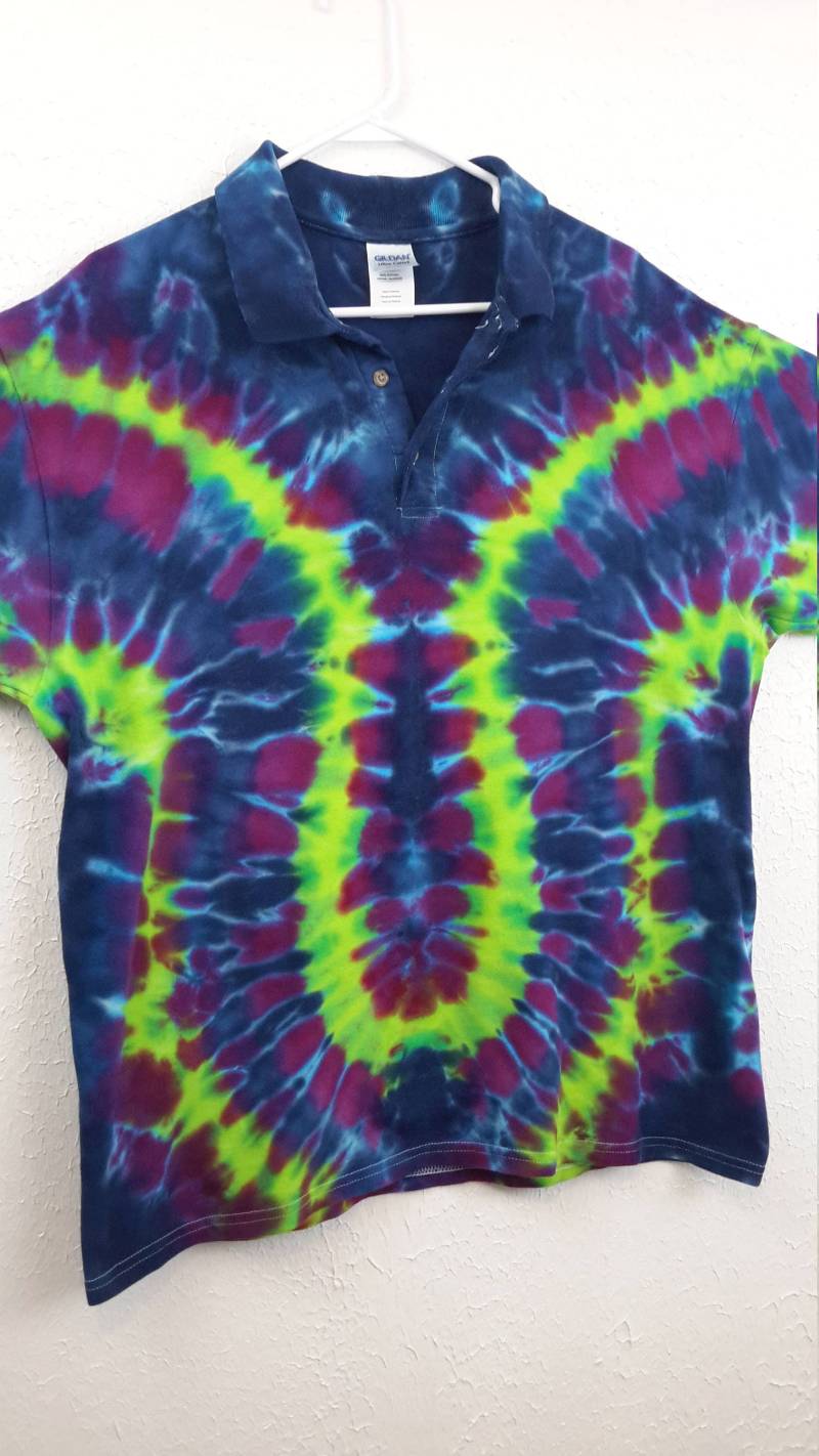 Tie Dye Polo Xl von possumhillfiberworks