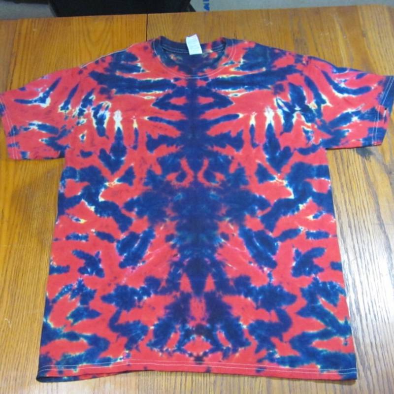 Tie Dye Unisex Größe Große Rorschach Rot Gelb Und Marine von possumhillfiberworks