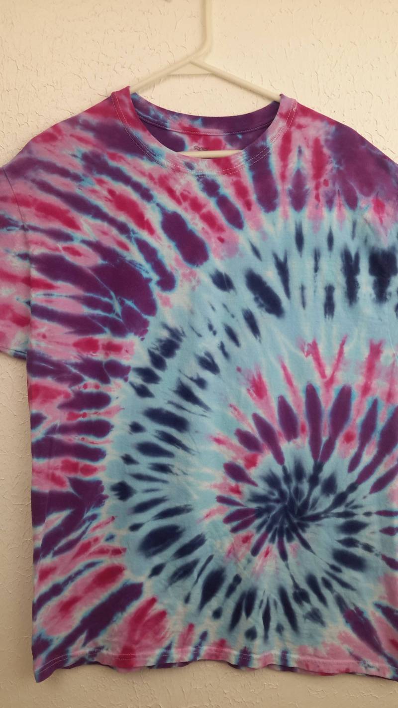 Tie-Dye Unisex Großen Rosa, Lila, Blau Spirale von possumhillfiberworks
