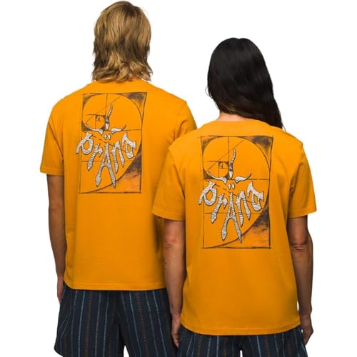 prAna Heritage Graphic Kurzarm-T-Shirt, Standard-Passform, Ocker-Stern, XL von prAna
