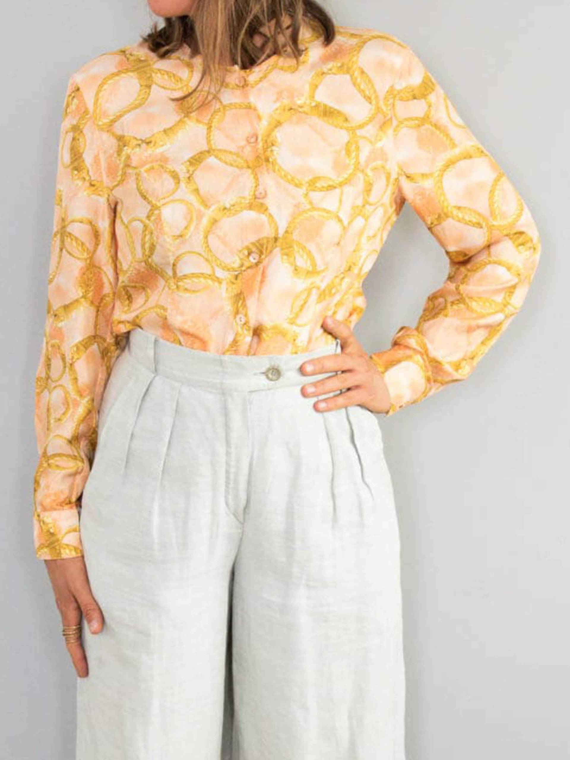 Escada Seidenbluse Vintage Bluse Designermode Seide 90Er Jahre von prachtstuecke