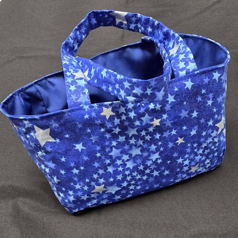 Mini Tote - Blau Silber Glitzer Sterne Mini Tote - Blau Silber Glitzer Sterne von practicalsewing