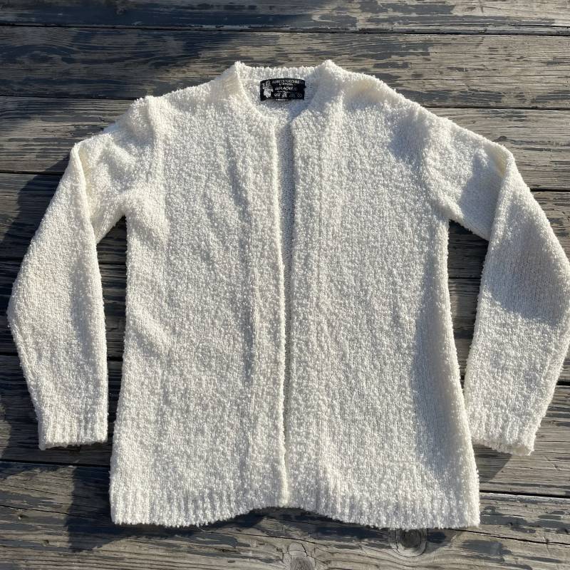 1960Er Vintage Offene Strickjacke Acryl Boucle 40 Büste Größe Xl von practiceintime