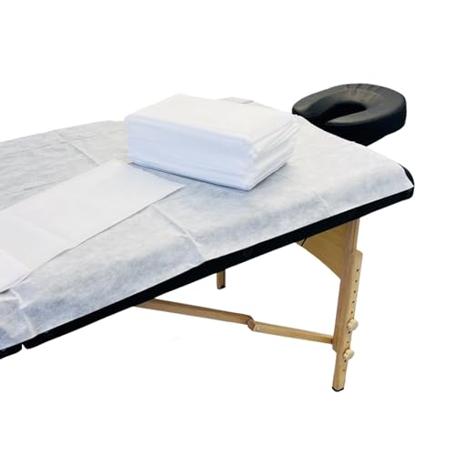 Prado Einweg Bettlaken 80x180cm Vliesstoff Auflage Für Massageliegen Behandlungsliegen,Einweg Massagetisch Bettlaken (20 Stück) von prado