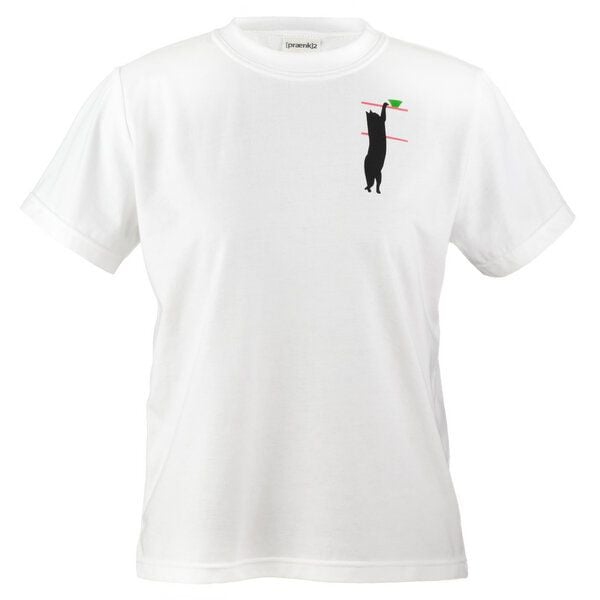 [praenk]2 T-Shirt weiß mit Katze handbedruckt von [praenk]2