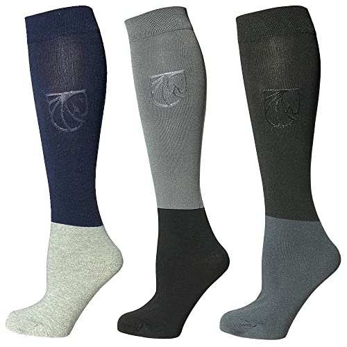 Pramoda Turniersocken Classic Unisex 3 Paar leicht formbeständig und bequem Schwarz - Navy Blau - Anthrazit 41-44 von pramoda boots&socks