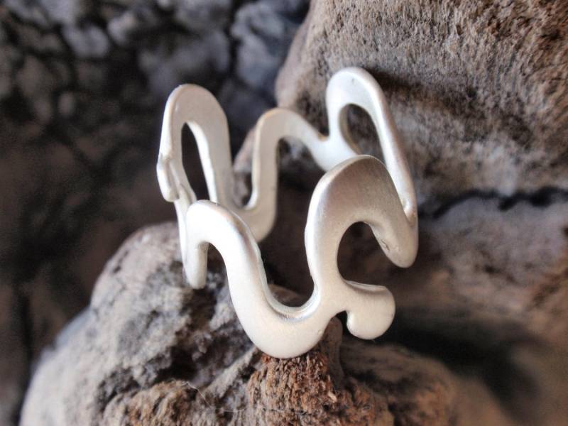 925Er Silberring Mit Wellen, Boho-stil Ring Für Männer Und Frauen, Unisex Gewellter Handgefertigt Aus Bestellung von preciousjd