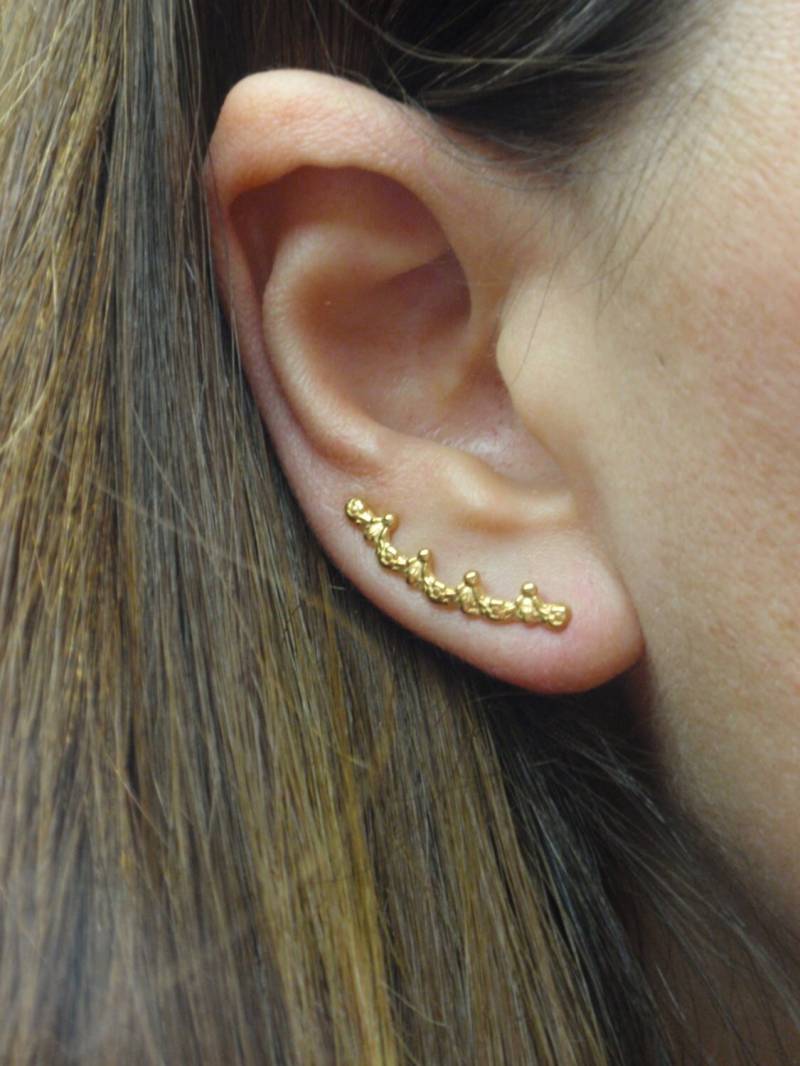 Krone Ohrringe, Gold Ohr Kletterer, Ohrhänger Rose Gelb Gold Sterling Silber Manschette Ohrstecker Pins Manschetten Brautjungfer Geschenk von preciousjd