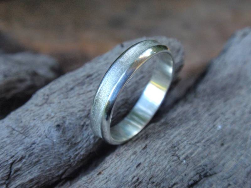 Trauring Herrenring Silber Unikat Ehering Schlicht Herrenschmuck von preciousjd