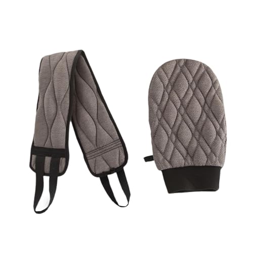 predolo 2x Body Scrubber Handschuhe Duschversorgung Dusche Schrubbing Spa Werkzeug Körperpeelte Handtücher Peeling Rag für Fitnessstudio außerhalb Frauen, Dunkelgrau von predolo