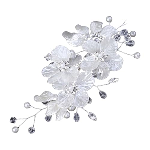 predolo Braut Haarnadel, Zubehör Leichte Party Favor Haar Clip Kopfschmuck Mädchen, Silberdraht Weiß von predolo