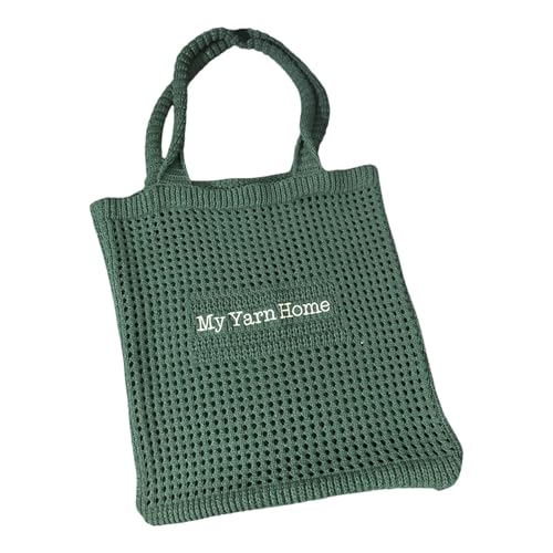 predolo Häkeltasche Damen Schultertasche Leichte Beuteltasche Modische Handtasche Geräumige Unterarmtasche mit Ausgehöhltem Muster für Freizeit Und Verabredun, GrÜn von predolo