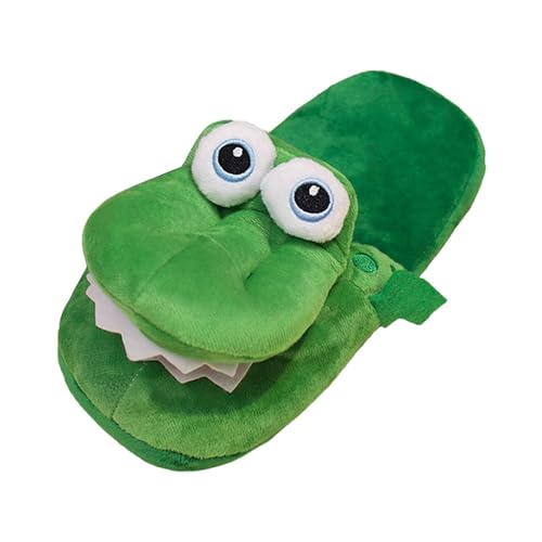 predolo Krokodil Hausschuhe, Plüschtier Slipper, Weich, Bequem, Cartoon mit Beweglichem Mund, Hausschuhe, Schuhe für Haushaltsdamen, wie Bild, 36 bis 39 von predolo