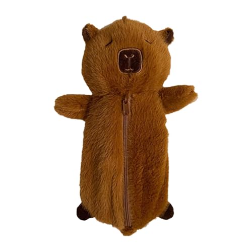 predolo Plüschtier Federmäppchen Plüschtier Capybara Stiftetasche Make-up Tasche Schreibwarenbeutel mit Großem Fassungsvermögen für Teenager Frauen Kinder von predolo