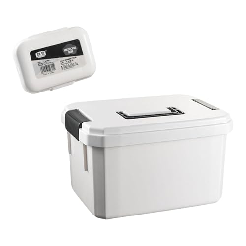 predolo Tragbare Aufbewahrungsbox Geräumige Medikamentenbox mit Griff Und Separaten Fächern aus Strapazierfähigem PP PET Material mit Sicherem, M und kleine Box von predolo