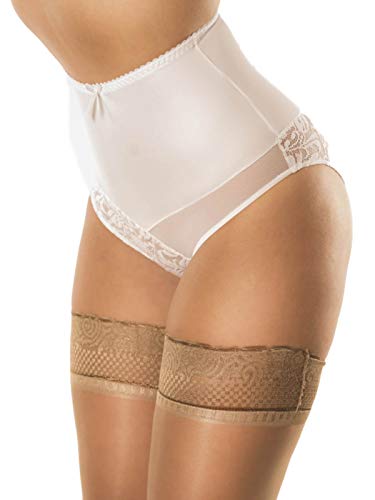 Premier Lingerie 'Delight' Powermesh Spitzen-Höschen mit Lycra Gr. 32W, weiß von premier lingerie