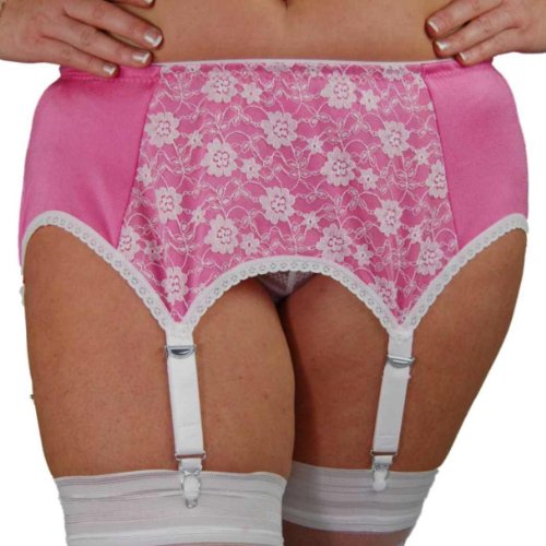 premier lingerie Strapsgürtel mit 6 Riemen, rosa mit Spitze (PL66) [UK], rose, 42 von premier lingerie