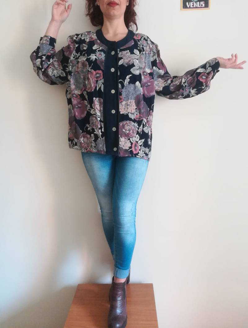 Vintage 70Er Jahre Blümchen Viskose Bluse Durchgeknöpft - Made in Italy von presquenew