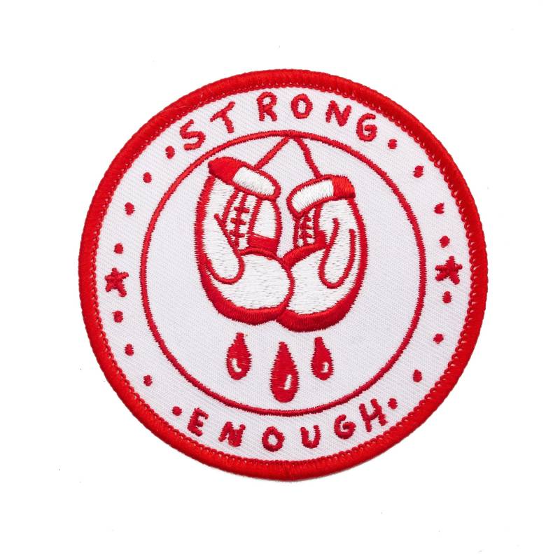 Strong Enough Aufnäher/Patch. Boxhandschuhe Gestickter Aufnäher. Stärke/Mut. Mentales-Gesundheit-Abzeichen von prettybadco