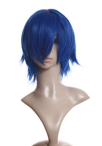 Prettyland Blau Kurze Perücke Gestuft fransig Damen & Herren perücke Wig Königsblau blue wig C936 von prettyland