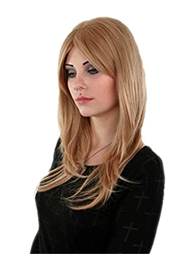 Prettyland Damen Glatte Gestuft ang-Haare natürliche Perücke Blond Wig für Alltag C1703 von prettyland