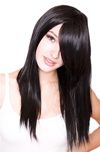 Prettyland Schwarz lange Glatt Perücke final fantasy Tifa Lockhart Rinoa Heartilly C994 von prettyland