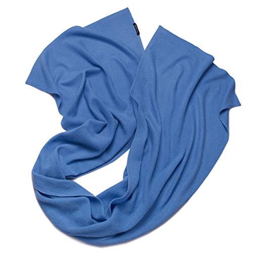 Prettystern Kaschmir-Schal Cashmere 200cm extra lang Damen Herren Schal Cashmere Scarf Winter Stola einfarbig - Jean Blau von Prettystern