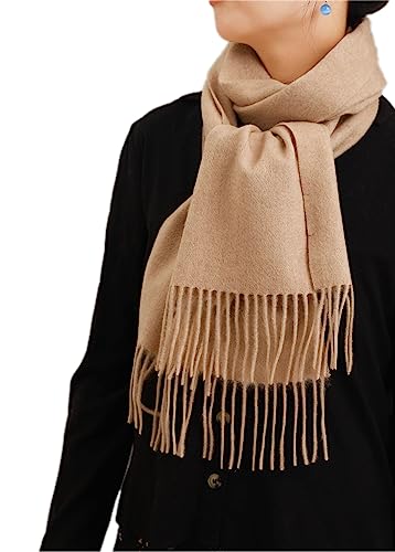 Prettystern 100% Kaschmir-Schal für Damen Herren Cashmere lange Fransen kuschelig warm cashmere scarf 3 Hellbeige von Prettystern