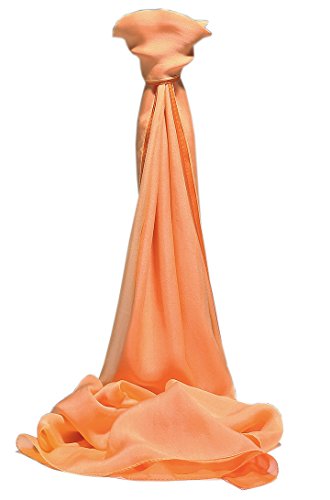 Prettystern Damen 180cm Chiffon Seidenschal mit Farbverlauf Tie-Dye Batik 100% Seide Sommer-Schal Seidenstola 11 orange von Prettystern