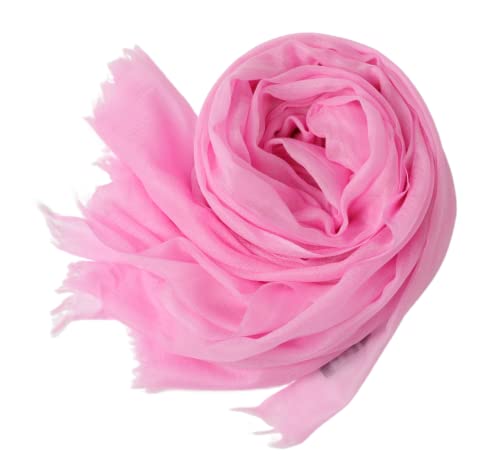 Prettystern Frau 100% Kaschmir-Stola leicht Ring Pashmina-Schal Abendkleid Kaschmir Scarf XL hauchdünne Cashmere 23. Rosa von Prettystern
