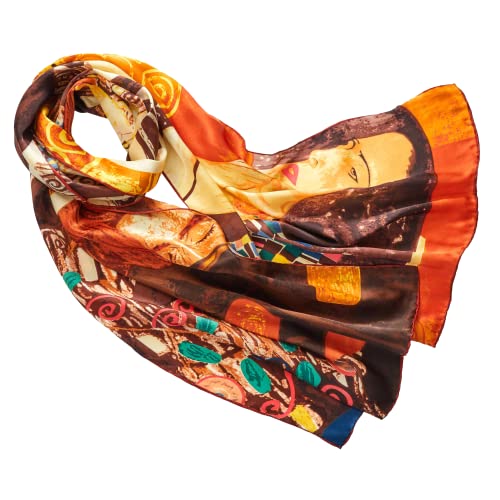 Prettystern Damen 160cm Malerei 100% Satin Seide Schal Art Kunstdrucke Gustav Klimt - Judith P872 von Prettystern