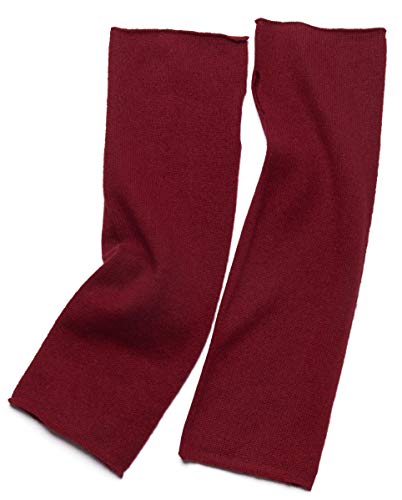 Prettystern Damen Arm-Wärmer Lange Arm-Stulpen 100% Kaschmir Fingerlose Pulswärmer Hand-Stulpen Rot von Prettystern