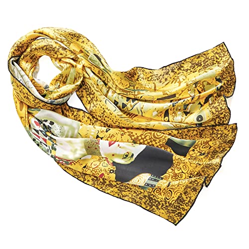 Prettystern Damen bunter Seidenschal - Gustav Klimt Jugendstil Kunstdruck - Damen-Schal aus 100% Seide P865 -Portrait of Adele Bloc-Bauer von Prettystern