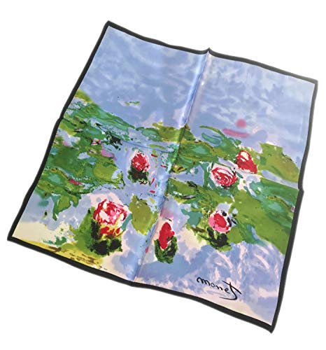 Prettystern Damen Seide Bandana Claude Monet Nickituch Halstuch P851 Seerosen Wasserlilien von Prettystern