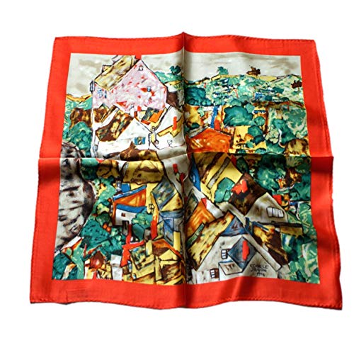 Prettystern Damen Seide Bandana Halstuch Egon Schiele Expressionismus Landschaft bei Krumau P652 von Prettystern
